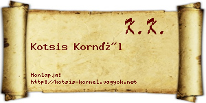 Kotsis Kornél névjegykártya